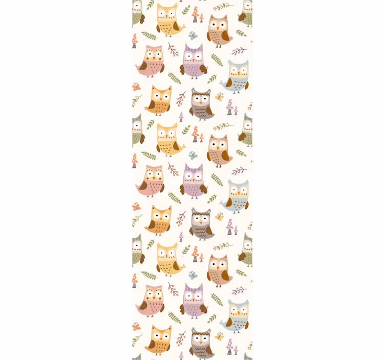 Owl Pattern animals wallpaper - TenStickers