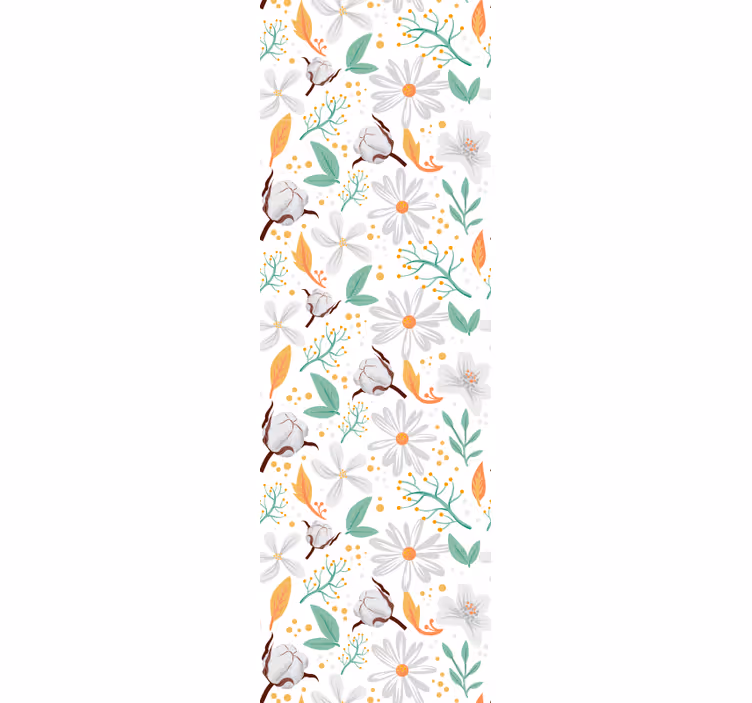 Botanical Cotton Blossoms flowers wallpaper - TenStickers