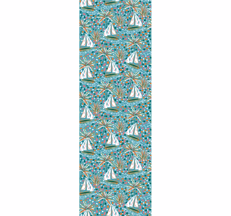 Sailing Motif nordic wallpaper - TenStickers