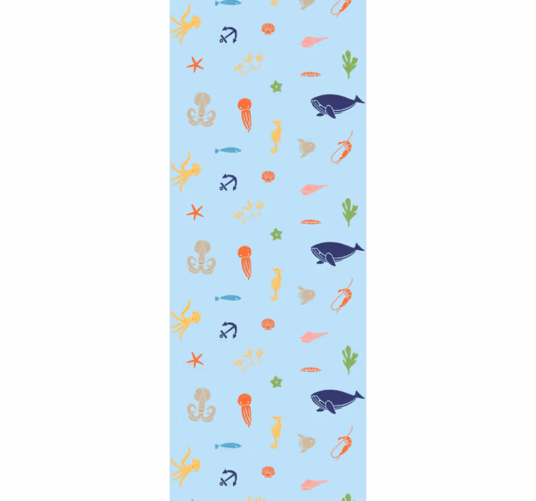 Ocean Fauna Pattern animals wallpaper - TenStickers