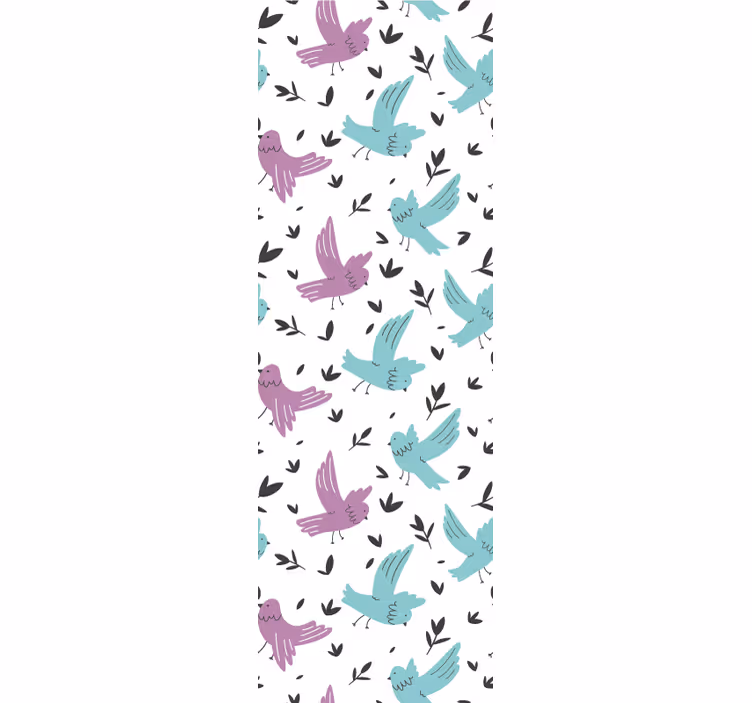 Pastel Bird Pattern animals wallpaper - TenStickers