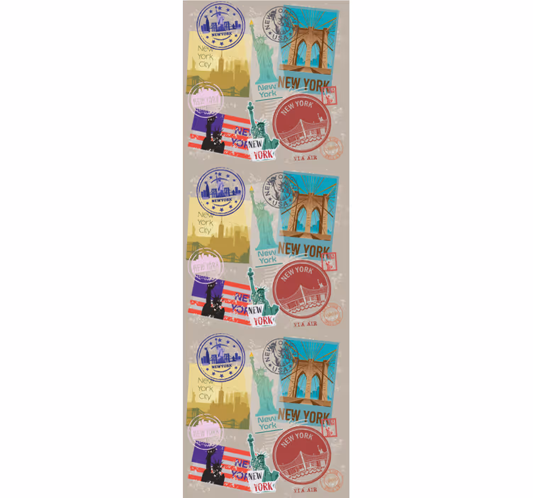 New York Stamps wallpaper new york - TenStickers