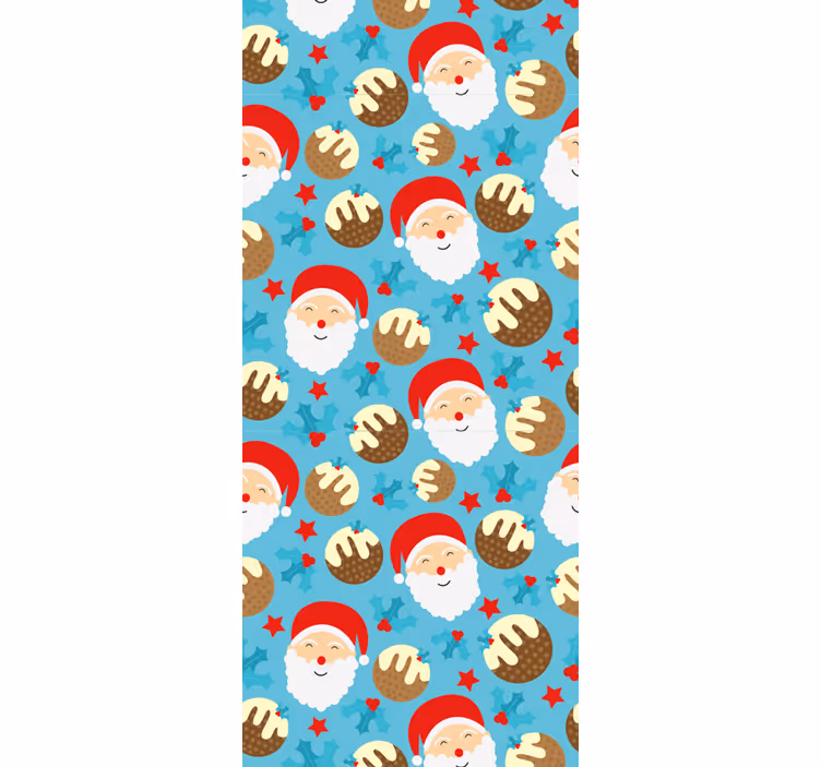 Festive Santa Pattern holiday christmas wallpaper - TenStickers