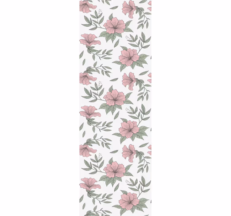 Minimalistic botanical pink flowers Wallpaper - TenStickers