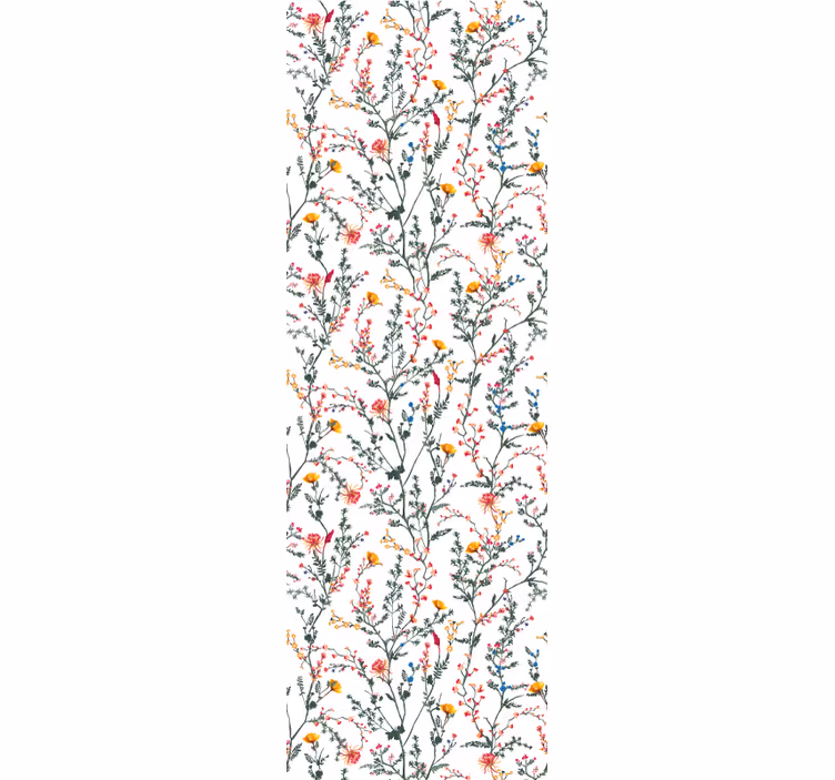 Thin minimalistic garden flowers wallpaper - TenStickers
