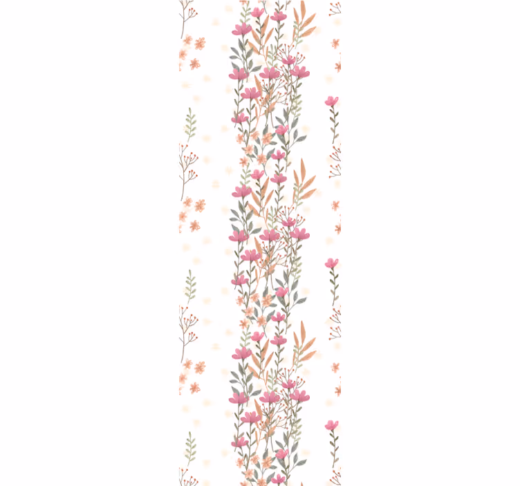 Floral Vertical Stripes flowers wallpaper - TenStickers