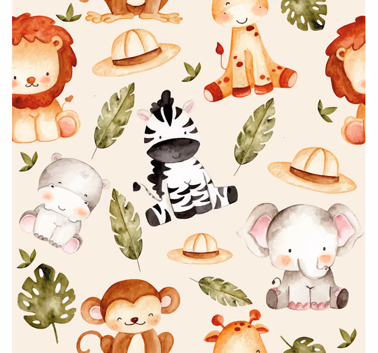 Safari Animal Friends animals wallpaper - TenStickers