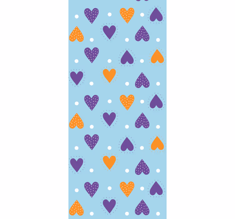 Heart Raindrops wall paper in bedroom - TenStickers