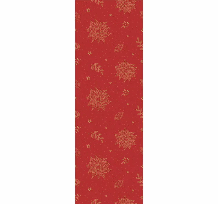 Christmas pattern with flowers wallpaper - TenStickers