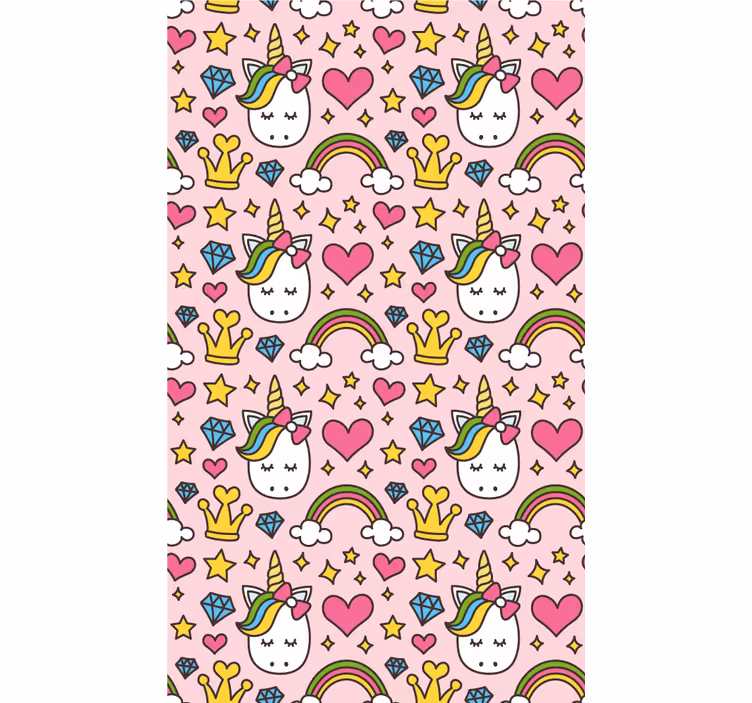 Whimsical Unicorn Fantasy wallpaper childrens room - TenStickers