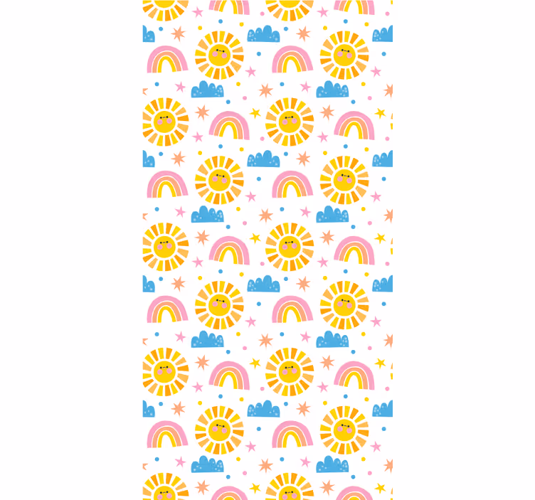 Cheerful Sunshine Rainbow nursery room wallpaper - TenStickers
