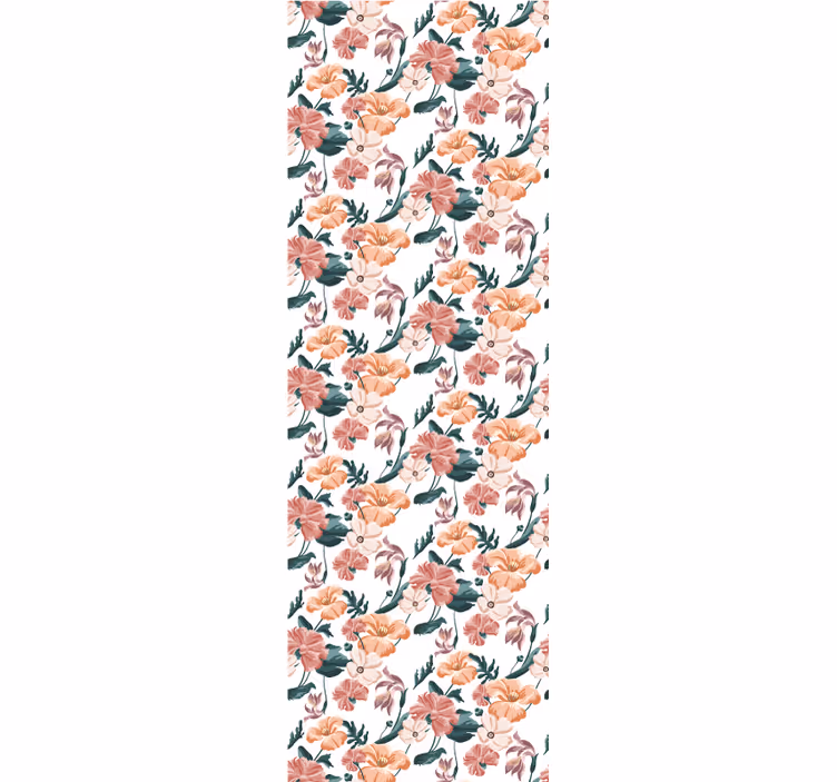 Floral Repetition flowers wallpaper - TenStickers