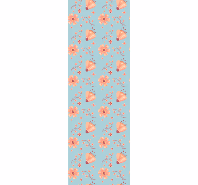 Flowers wallpaper butterfly floral design - TenStickers