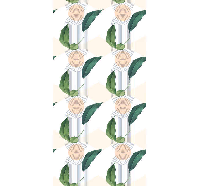 Leafy Geometric leaves wallpaper - TenStickers