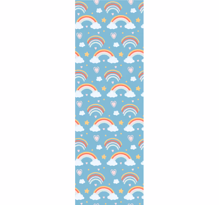 Rainbow sky illustration Childrens Wallpaper - TenStickers