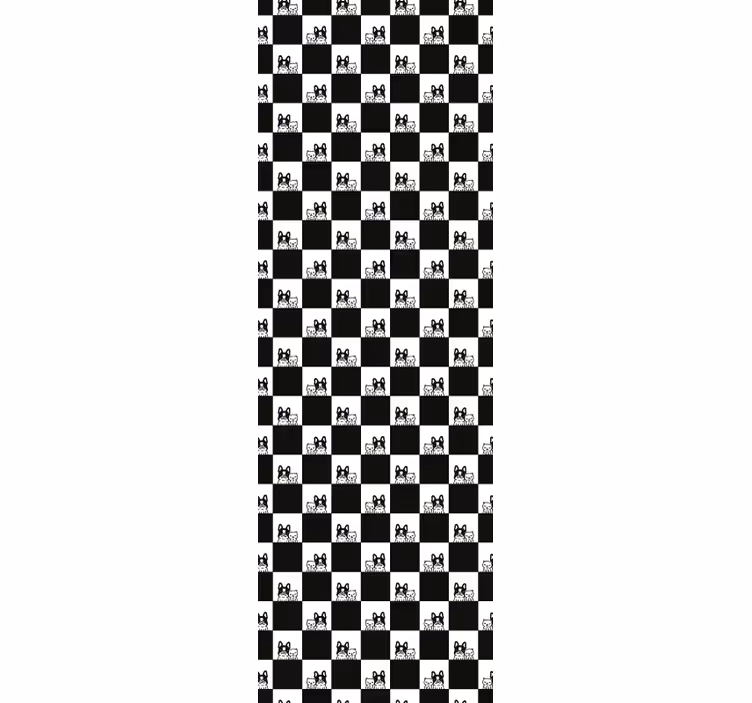 Chequered Feline Motif cats wallpaper - TenStickers