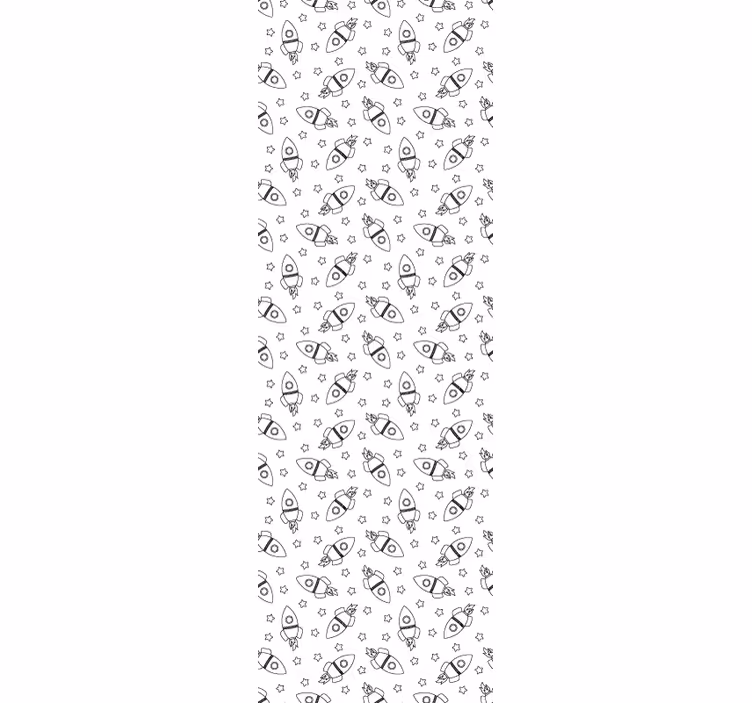 Rocket Pattern nursery room wallpaper - TenStickers