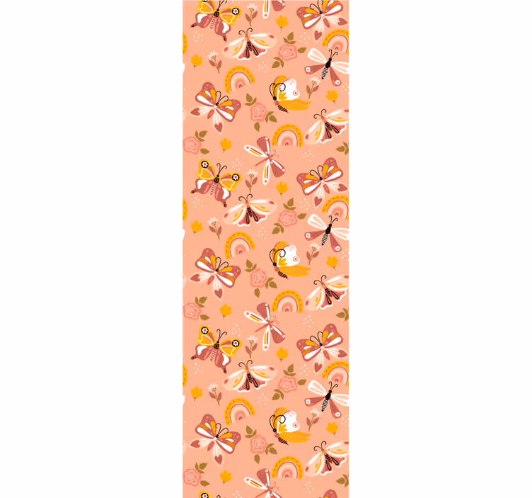 Butterfly Flora Pattern butterflies wallpaper - TenStickers