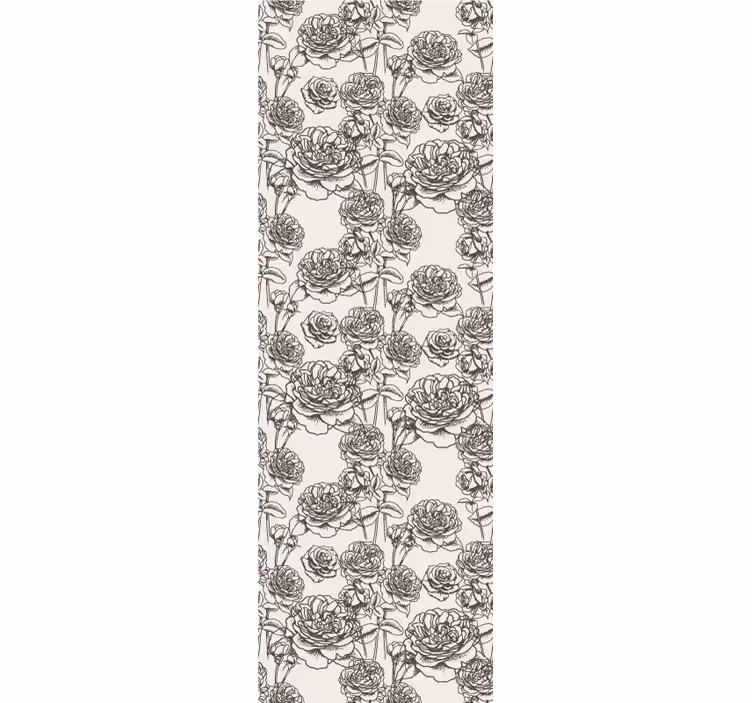 Rose Sketch flowers wallpaper - TenStickers
