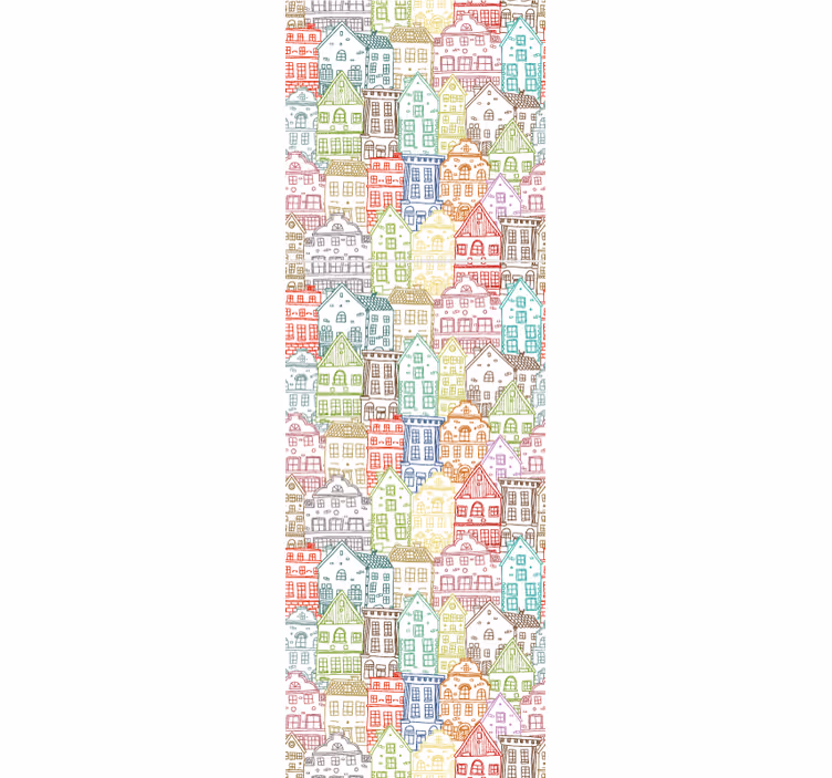 Townhouse Pattern city wallpaper - TenStickers