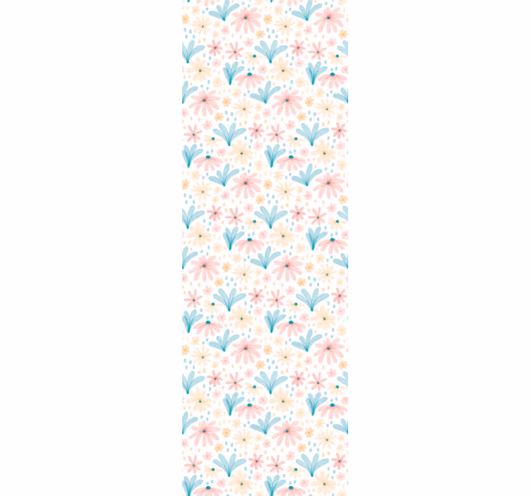 Pastel color flower pattern wallpaper - TenStickers