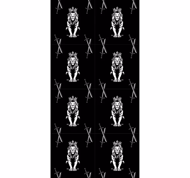 Regal Lions Pattern animals wallpaper - TenStickers