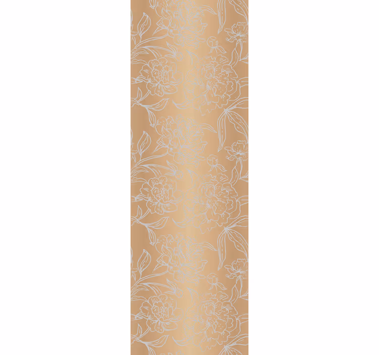 Floral pattern on golden background wallpaper - TenStickers