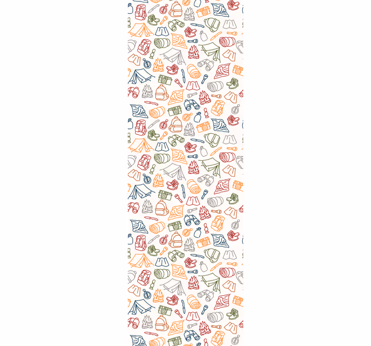 Camping Doodles art wallpaper - TenStickers