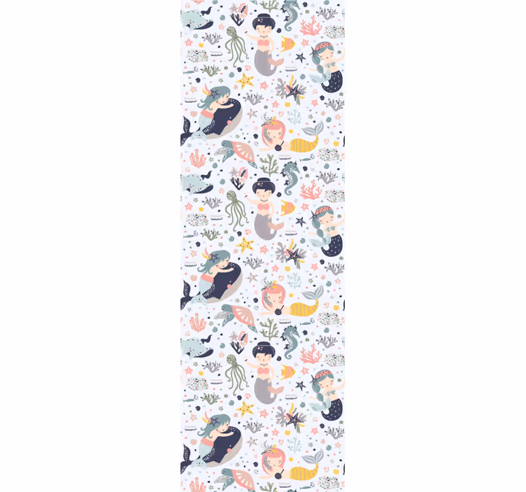 Mermaid Aquatic Friends nursery room wallpaper - TenStickers