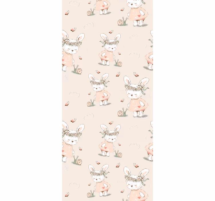 Mythical Rabbit Motif nursery room wallpaper - TenStickers
