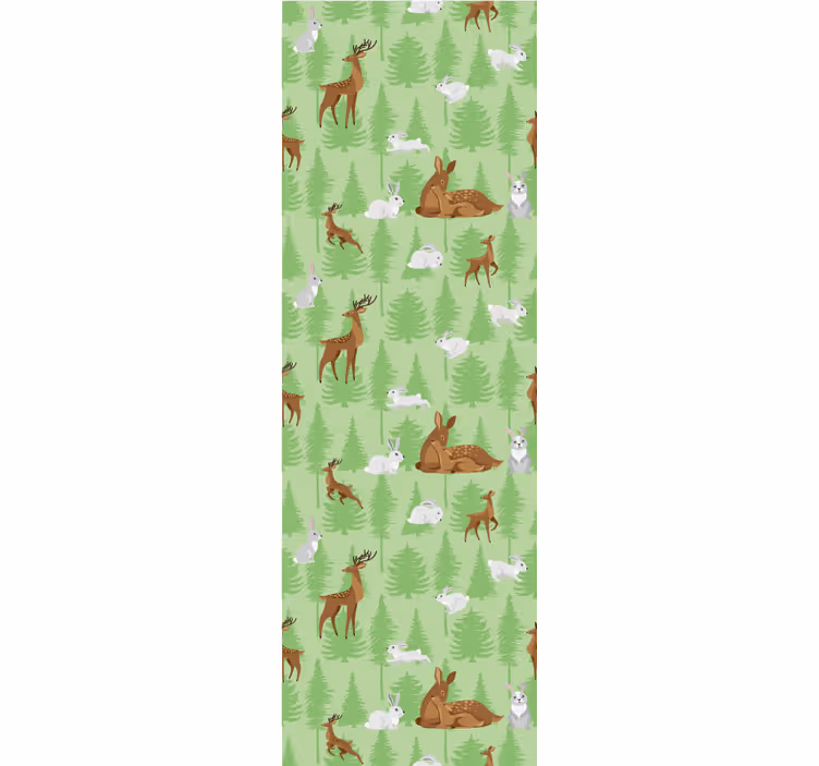 Forest Animal Pattern animals wallpaper - TenStickers