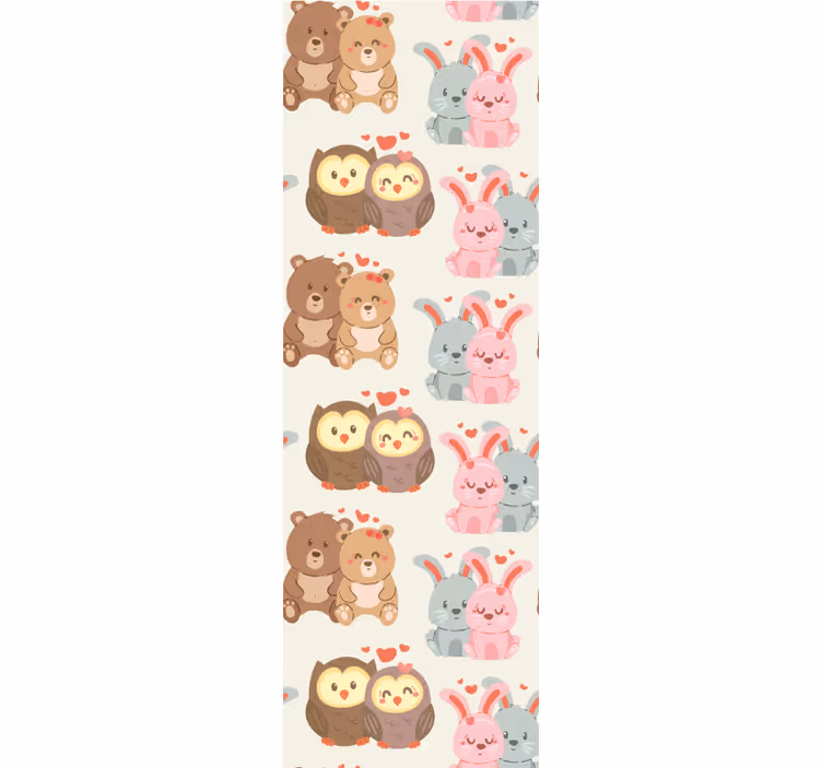 Adorable Animal Pairs animals wallpaper - TenStickers