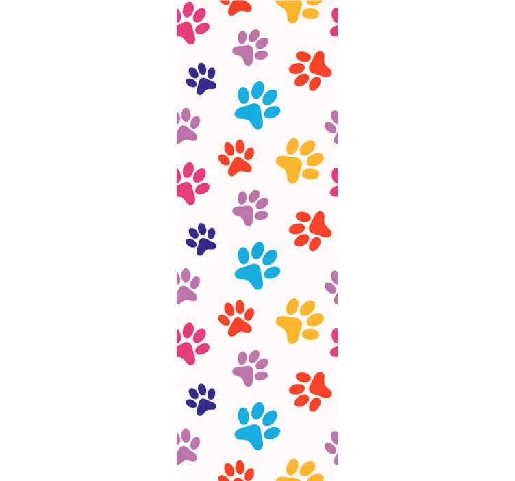 Colorful Paw Patterns cute dog wallpaper - TenStickers