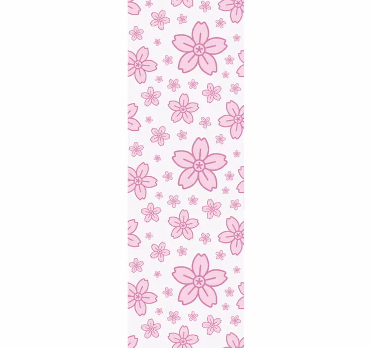 Pink floral pattern flowers wallpaper - TenStickers