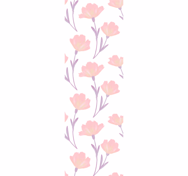 Aquarella wild flowers pattern Flower Wallpaper - TenStickers