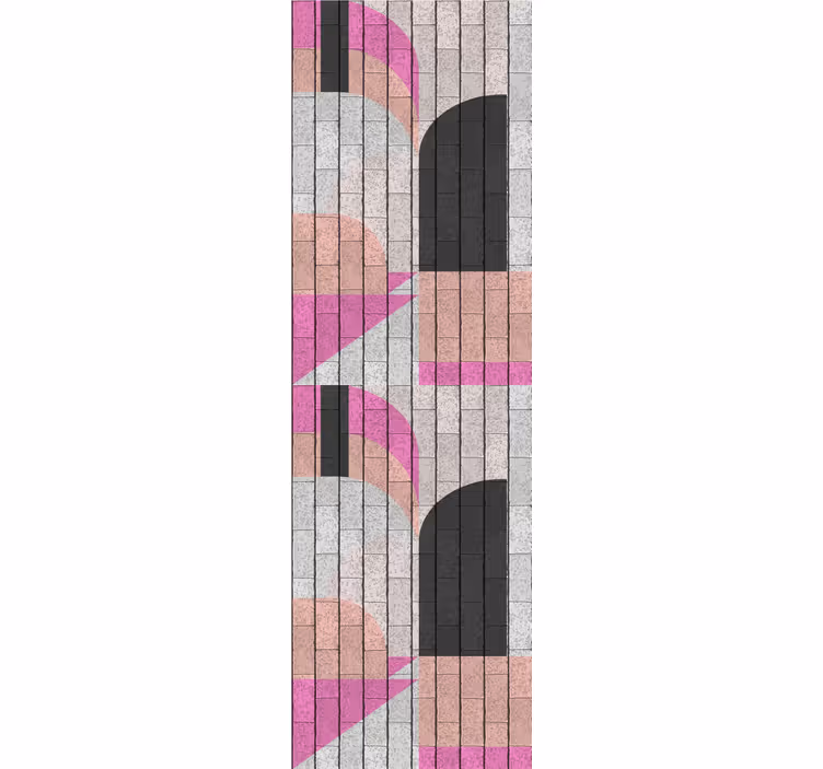 Abstract shapes on bricks contemporary wallpaper - TenStickers