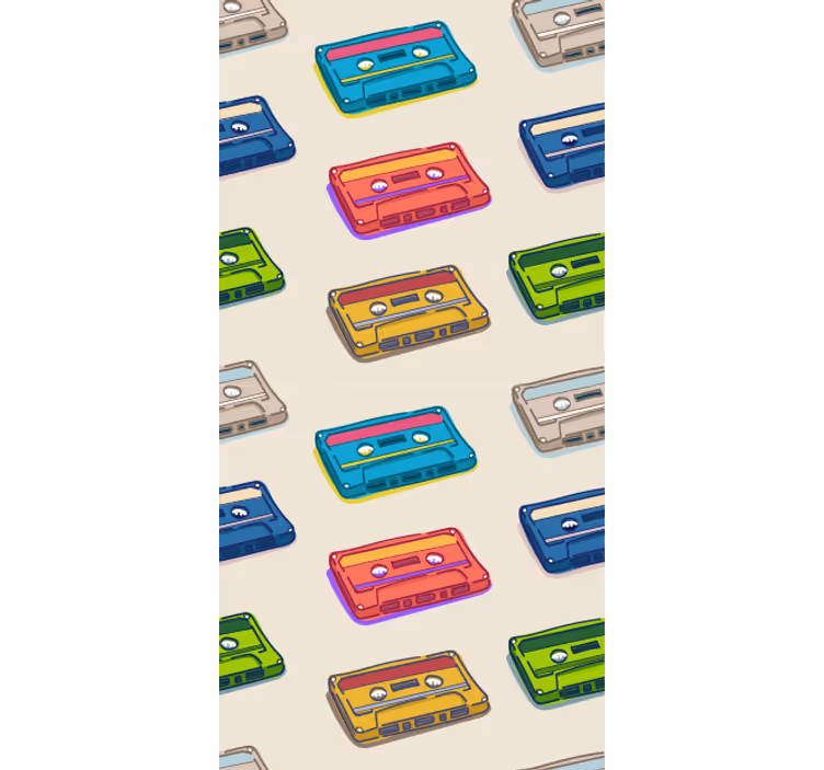 Retro Cassette Tapes art wallpaper - TenStickers
