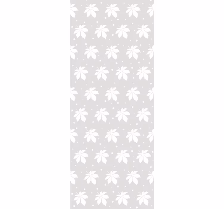 Gray and white pattern leaves wallpaper - TenStickers