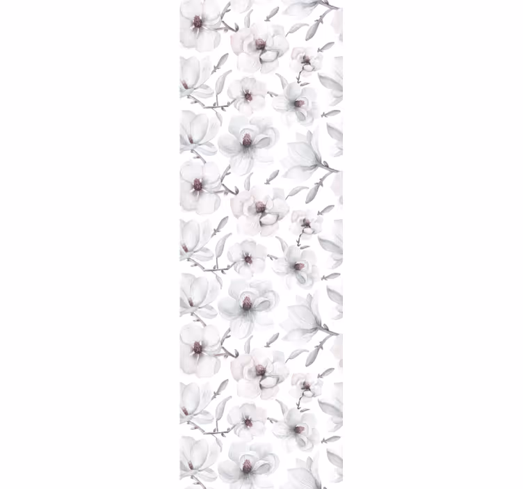 Elegant grey motif flowers wallpaper - TenStickers