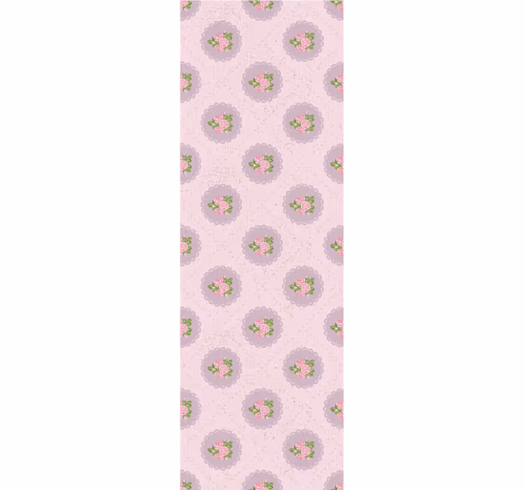 Rose pink circles flowers wallpaper - TenStickers