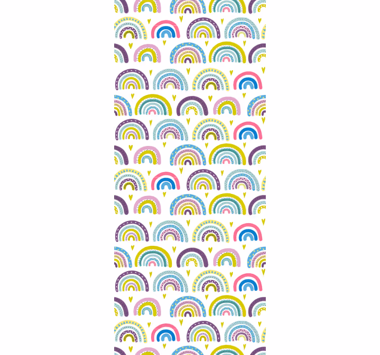 Colored rainbow pattern wallpaper childrens room - TenStickers