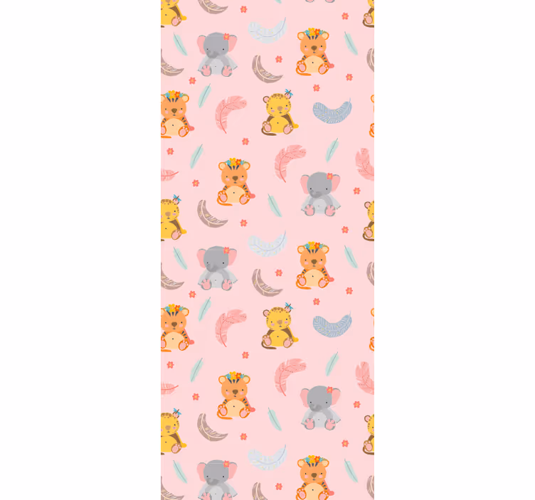 Cute cartoon animals  Childrens Wallpaper - TenStickers
