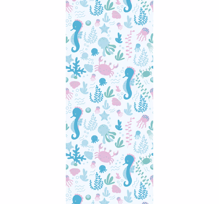 Pastel color sea animal and plant kid wallpaper - TenStickers