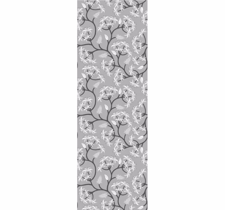 Gray branch pattern flowers wallpaper - TenStickers