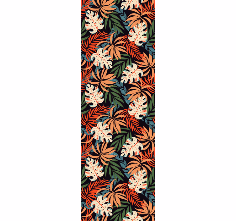 Tropical colored pattern leaves wallpaper - TenStickers