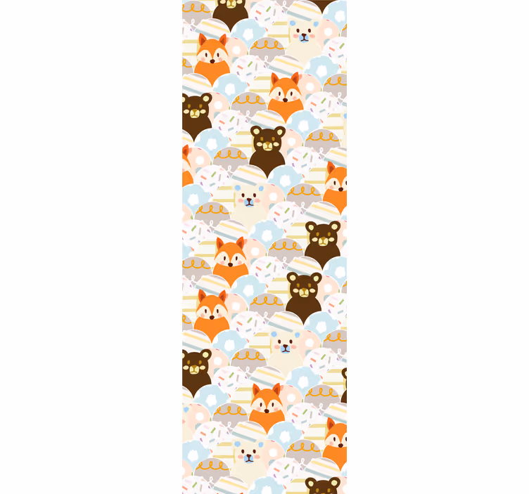 Animal Faces nursery room wallpaper - TenStickers