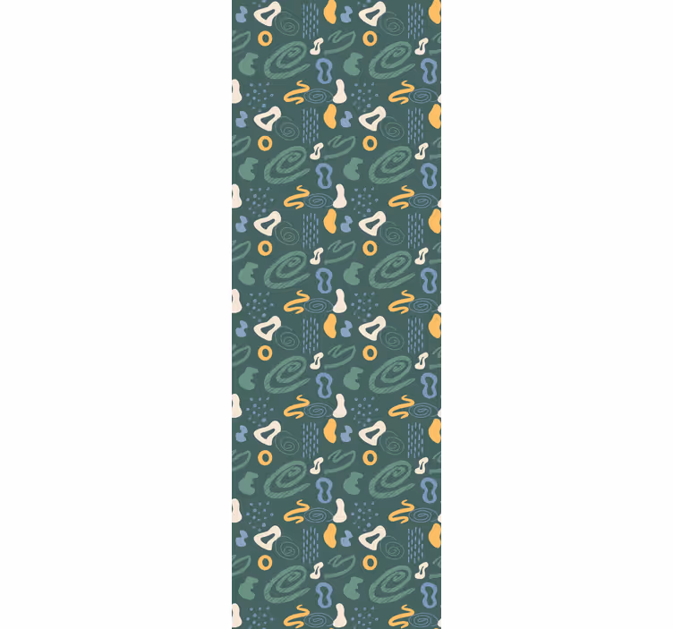 Curved Shapes Pattern wallpaper geometric - TenStickers