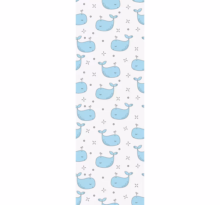 Blue baby whales wallpaper childrens room - TenStickers