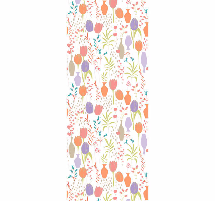 Stylized Floral Patterns flowers wallpaper - TenStickers