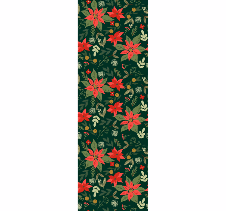 Festive Floral Pattern holiday christmas wallpaper - TenStickers